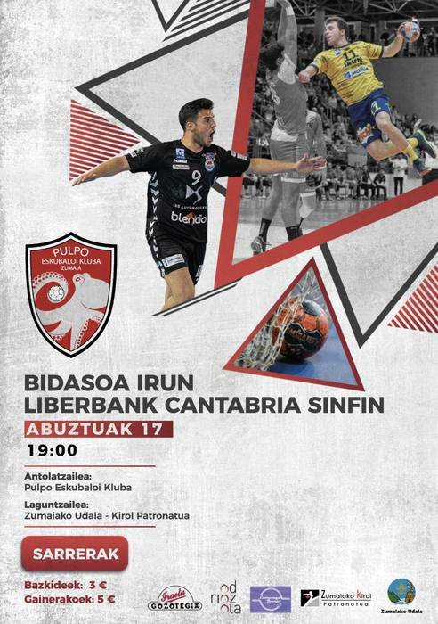 CDBidasoaIrun's tweet photo. 🤾🏽‍♂️ Gure aurredenboraldiko bigarren hitzordua: larunbat honetan @pulpoeskubaloia|ren etxean! https://t.co/7xjFV4GGM4