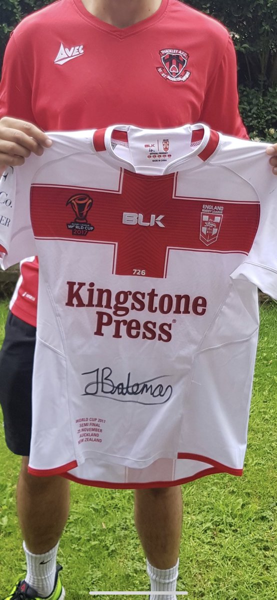 <a href="/johnbateman1/">John Bateman</a> rugby league World Cup final shirt 2017, match worn and signed and personally donated by him , highest bidder for this shirt will be sent it in the post with the proceeds going to <a href="/andysmanclubuk/">#ANDYSMANCLUB</a> . Bidding ends this Friday the 16th at 10pm #rugbyleague