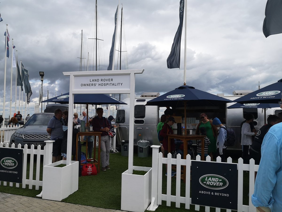 EPenhaul's tweet photo. Great to be part of the action here in Cowes today for #ladiesday currently chatting on the @LandRover stand where Olympic medalist @SarahAytonOBE is helping with the #tryaboat activities @cowes_week @TheMagentaProj #sailing #womeninsport https://t.co/wdpqc00Lpg