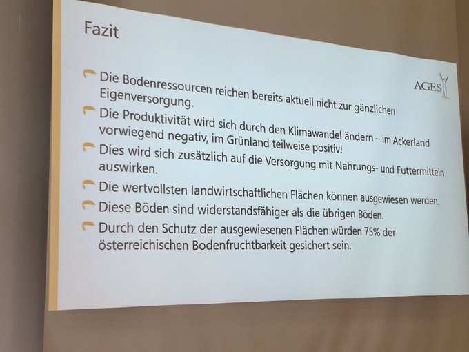 agesnews's tweet photo. @rudi_anschober @BMNT_at „Um die Versorgung Österreichs mit wertvollen Nahrungsmitteln zu sichern, müssen unsere besten Böden für die landwirtschaftliche Produktion bewahrt werden. Damit könnten 75% der gesamten Produktionskapazität künftig gewährleistet werden“, Dr. Hans-Peter Haslmayr @agesnews #BEAT https://t.co/cYte0dBmGB