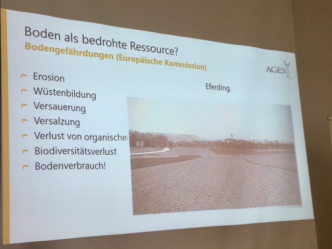 agesnews's tweet photo. @rudi_anschober @BMNT_at „Um die Versorgung Österreichs mit wertvollen Nahrungsmitteln zu sichern, müssen unsere besten Böden für die landwirtschaftliche Produktion bewahrt werden. Damit könnten 75% der gesamten Produktionskapazität künftig gewährleistet werden“, Dr. Hans-Peter Haslmayr @agesnews #BEAT https://t.co/cYte0dBmGB