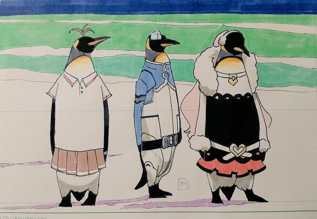 Twitter 上的 小林千鶴 乘田さんからイラストです 鴨川シーワールドのペンギンエリアで涼みたいっ まる です まさかのペンギン たち シュール 笑 なんかかわいい Kamojo T Co Nlypp2wisd Twitter