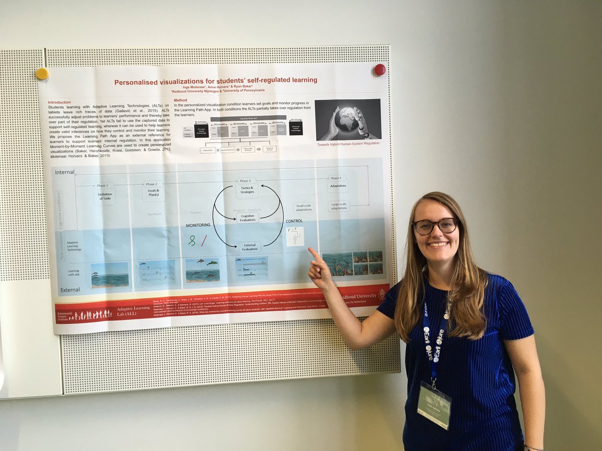 For those interested in personalised visualizations for students’ self-regulated learning @EARLI2019, Anne is currently presenting a poster about this topic in S03 until 15:15, so please come and visit her😊