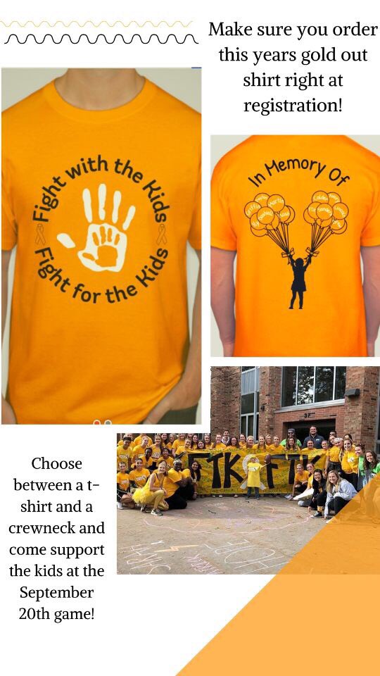 WHSDMftk's tweet photo. Come visit us at WHS registration today and tomorrow from 8:30-3:30! If you don’t buy your shirt today, you can still bring spare change and donate! FTK🎗 https://t.co/jn2XfHrHl0