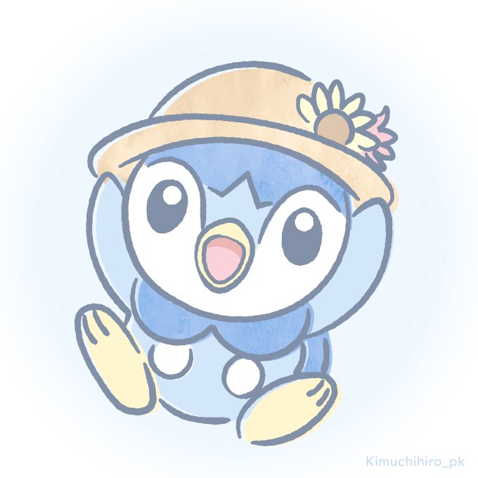 きむちひろ Auf Twitter ポッチャマに麦わら帽子をかぶせました 1日1ポケモン ポケモンイラスト Pokemon