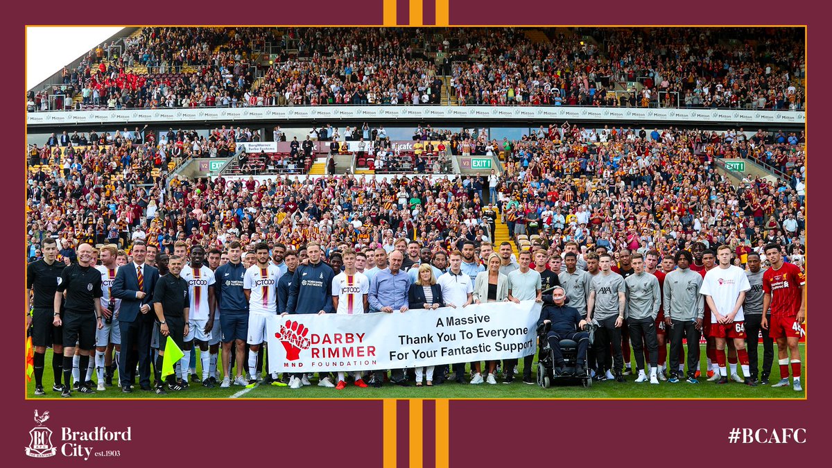 officialbantams's tweet image. 📰 BREAKING NEWS | We are delighted to announce that more £275,000 was raised for the @DarbyRimmerMND Foundation when City faced European champions @LFC during pre-season!

➡️ | Read full details here: bit.ly/DarbyRimmerMND…

#BCAFC | #OurCity