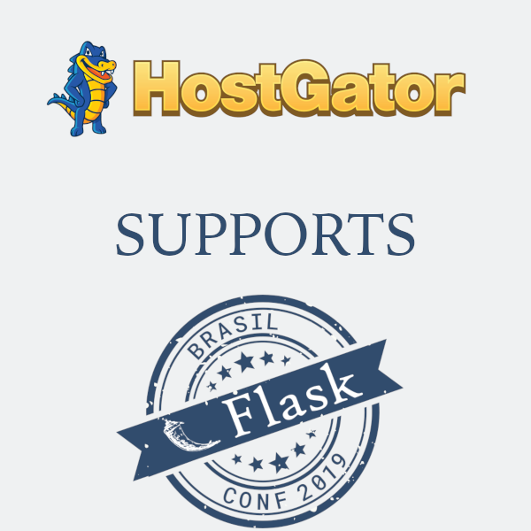 flaskconf's tweet photo. Nós também gostaríamos de agradecer a @HostGatorBrasil por patrocinar a @flaskconf este ano! https://t.co/ut1WuABdrh