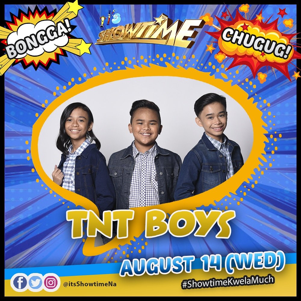 itsShowtimeNa's tweet photo. World class kantahan at biritan ang hatid sa atin bukas ng @thetntboys sa Showtime!
#ShowtimeKwelaMuch #iWantTNTBoys https://t.co/MCvdZuimJK