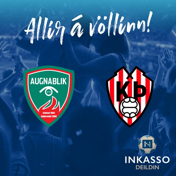 13. umferð kvenna í dag: 

<a href="/Augnablikar/">Augnablik</a> vs. <a href="/throtturrvk/">Þróttur</a> á Kópavogsvelli kl. 20:00!
Styðjum stelpurnar á vellinum 🔥⚽🔥 #inkassodeildin