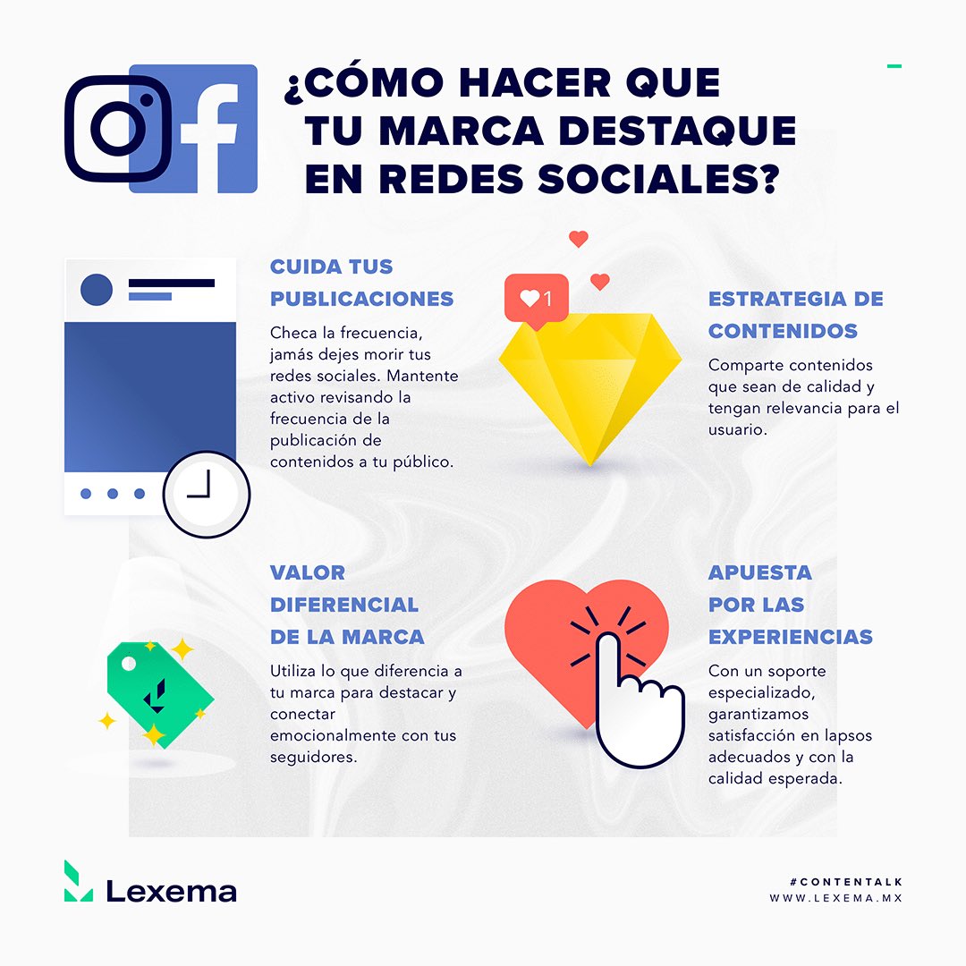 lexemamedia's tweet photo. 4 tips para mejorar tu presencia de marca en #SocialMedia.
#ContenTalk https://t.co/zKrUICnmch