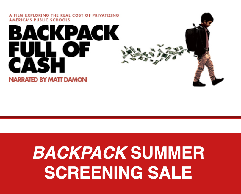 AFTunion's tweet photo. The #backpackthefilm is a powerful tool for educating & engaging communities on the growing trend of privately run schools and negative impact of closing public schools. Schedule a screening at a reduced rate; sign up by Aug 31 https://t.co/iXZu9oJR1s @backpackthefilm #bfcdoc https://t.co/QemUSOrabW