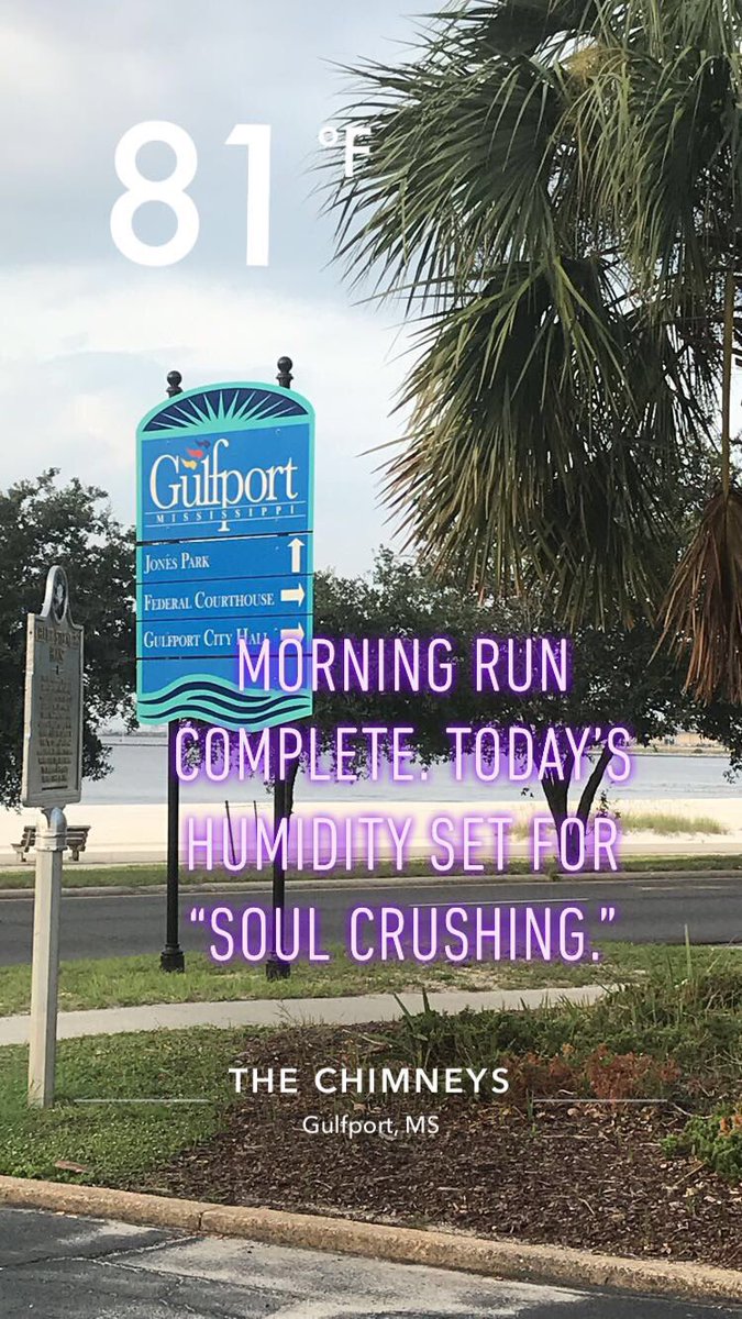 BAPike's tweet photo. Morning run felt more like a swim @wdsu @wlox #wdsuweather #wloxweather  #humidity #runanyway #ineedadryshirt https://t.co/30TDUvcena