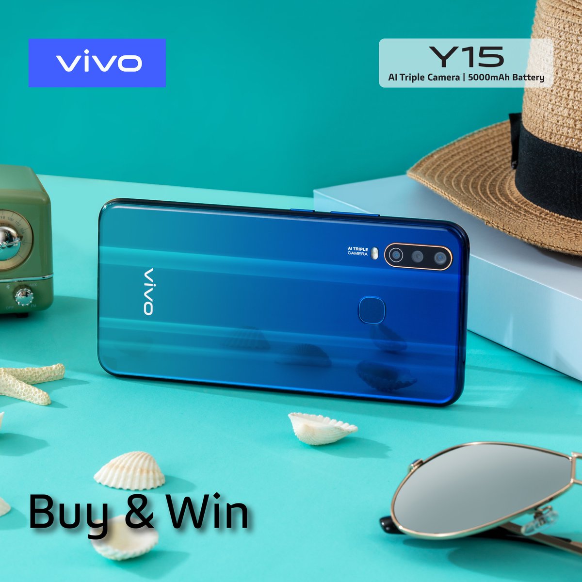 vivo_Kenya's tweet photo. Finally Y15 is in shops near you at KES 21999, with great prizes to be won for the first 300 buyers. Buy, get a scratch card and stand a chance of winning:
1. Cash back 
2. Half price offer for 2nd device purchased
3. Gift hampers
#vivoSmartphoneKE
#PoweredByYouthKE
#NowInKenya https://t.co/pNhslvoVOl