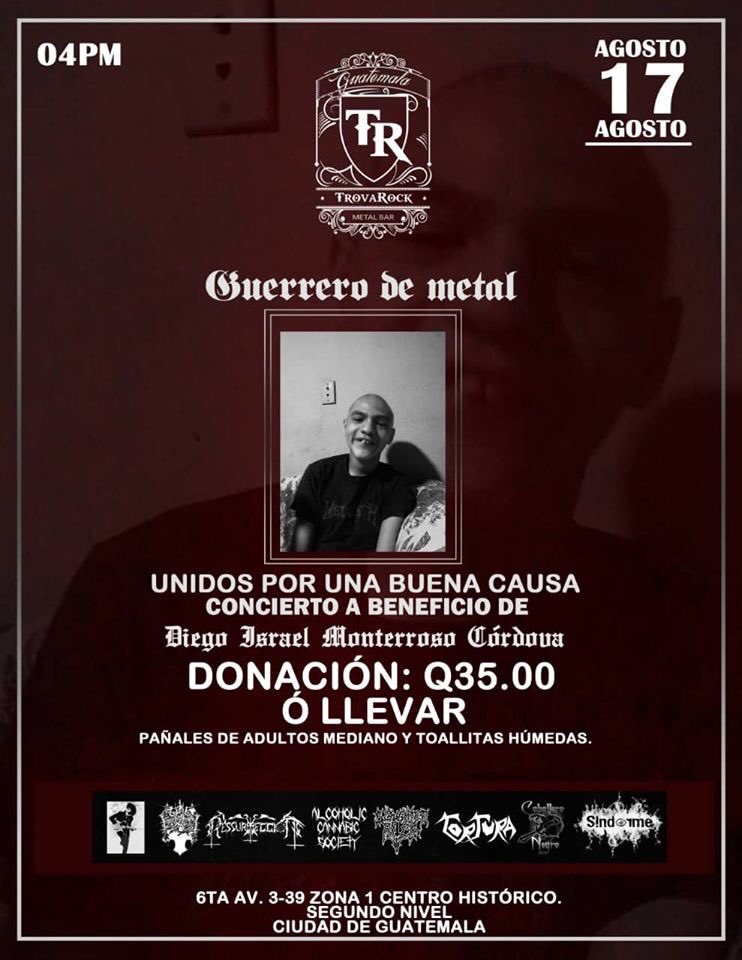 SindormeBand's tweet photo. #SINDORME, colaboración en un evento benéfico por Diego Monterroso, junto a muchas más bandas, unidos por esta noble causa, asiste a este evento con tu donación y juntos ayudemos a un Guerrero de Metal. https://t.co/1hUUszV8OW