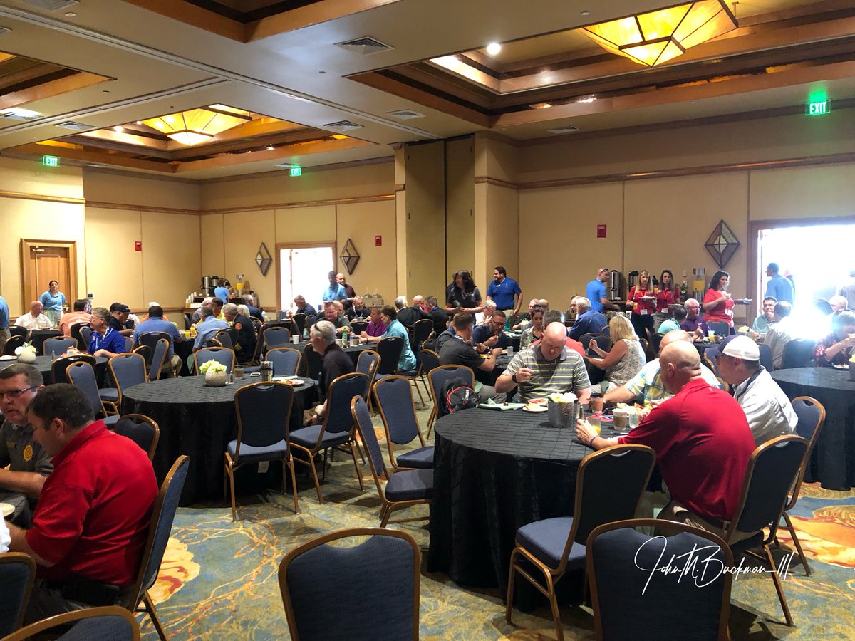 Alabama Fire Chiefs gather for breakfast before the opening presentation.