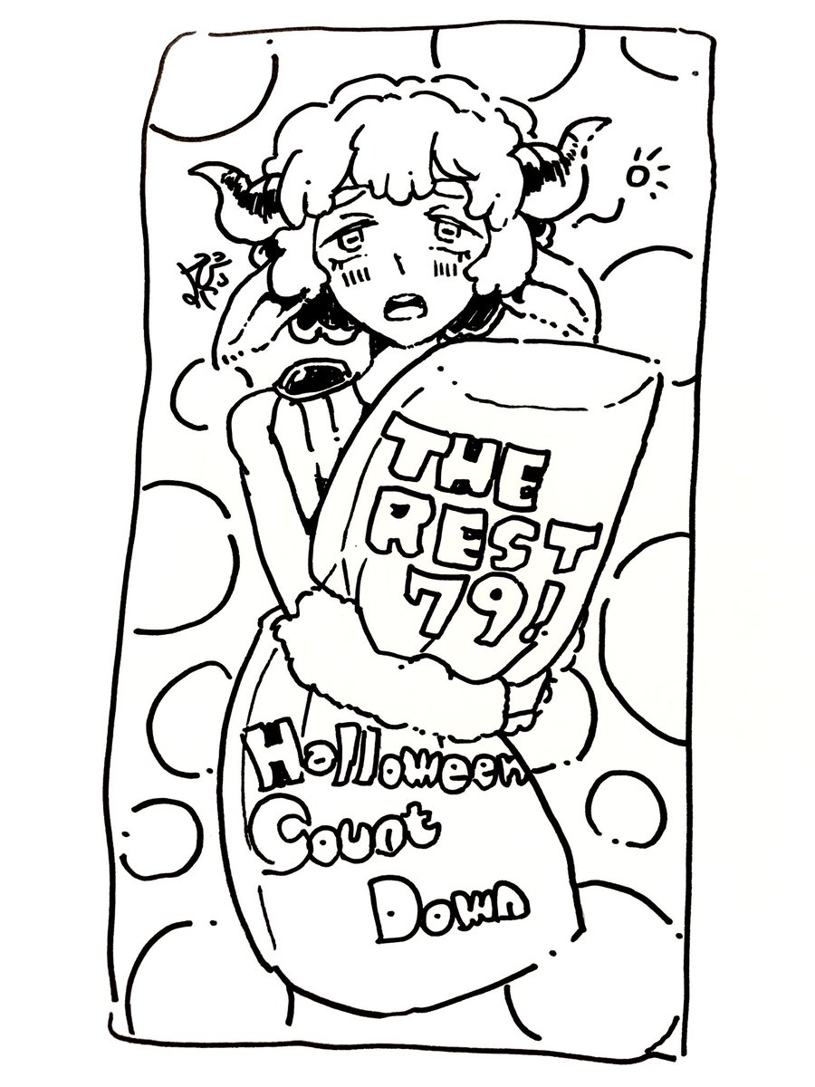 #HalloweenCountdown The rest 79! おねむねむ
今日は出先なので白黒アナログです! https://t.co/wImG2U9VuO