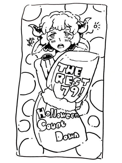 #HalloweenCountdown The rest 79! おねむねむ
今日は出先なので白黒アナログです! https://t.co/wImG2U9VuO