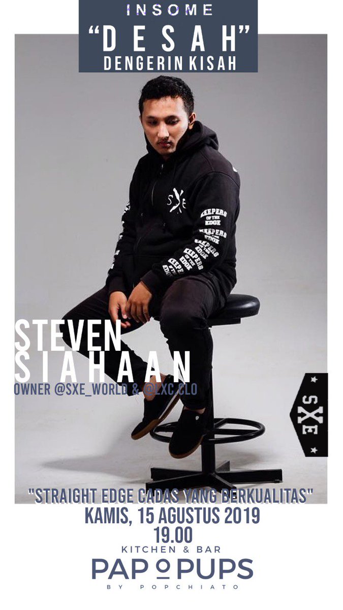 StevenSiahaan's tweet photo. Kamis ini saya diundang Talkshow nya @ insomeproject (ig). sharing seputar sXe, sekalian giveaway merchnya @sxe_world ah.

Instagram:
https://t.co/ofUENl6ifx
https://t.co/evWRQ6Sefo

Facebook:
https://t.co/iq4w5nJkrc

Line:
https://t.co/X7gklyUqcm https://t.co/EmHgjJ1SI4