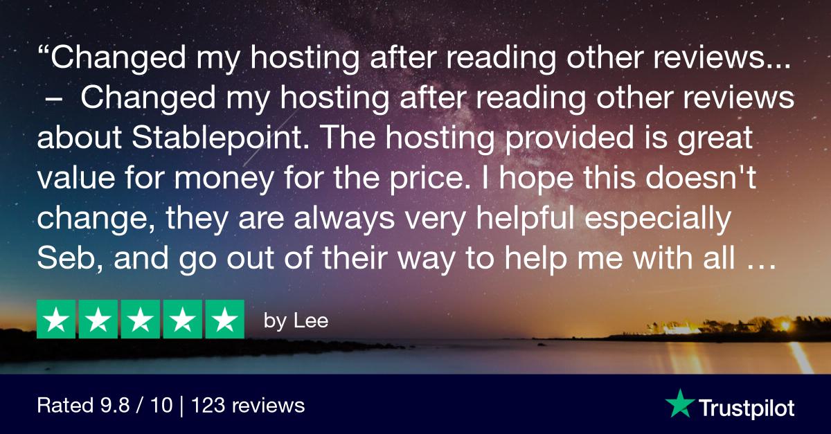 stablepoint's tweet image. Providing an honest, reliable fast cloud hosting service is what we love doing here at Stablepoint.com - Why not join us today and see how we can power your websites too?

#stablepoint #bloggerhosting #wordpresshosting #wordpress #webhosting #managedservers