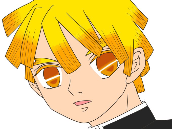 ツルヒゲ皆無さんがTwitterに投稿した我妻善逸(鬼滅の刃)のイラスト。