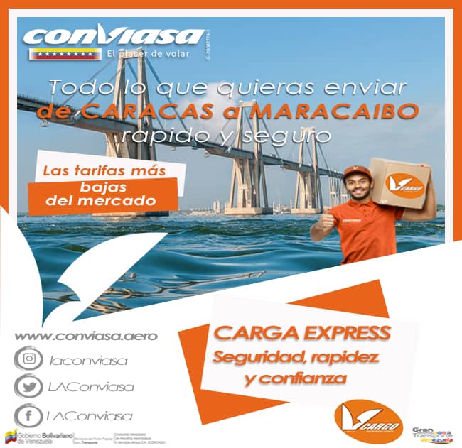 conviasa_ve's tweet photo. #ConviasaCargo #CargaExpress Envíe su mercancía con Seguridad, Rapidez y Confianza https://t.co/x8hQEW5de0
