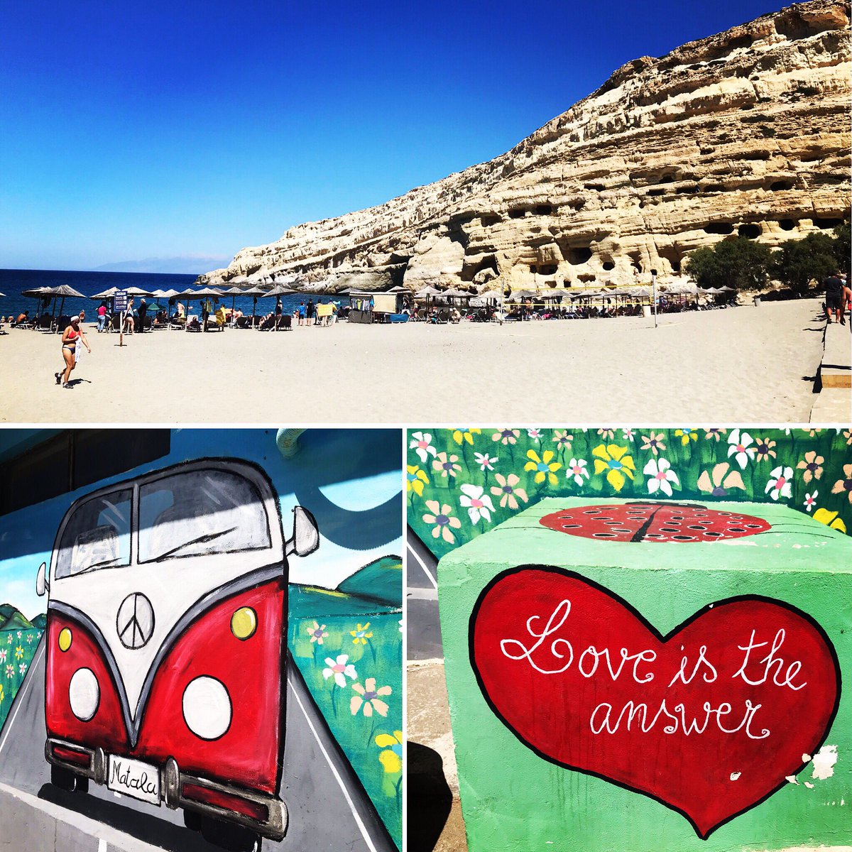 lesaout_gael's tweet photo. « Love is the answer ». #Matala #creteisland #greece🇬🇷 #matalabeach #OnEstBienBienBien https://t.co/8wWjCMsI5m