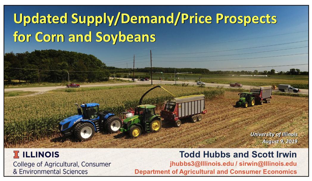 FarmPolicy's tweet photo. farmdoc webinar: "Updated Supply/Demand/Price Prospects for #Corn and #Soybeans," with @ScottIrwinUI and Todd Hubbs. https://t.co/RgSMvzc7v9