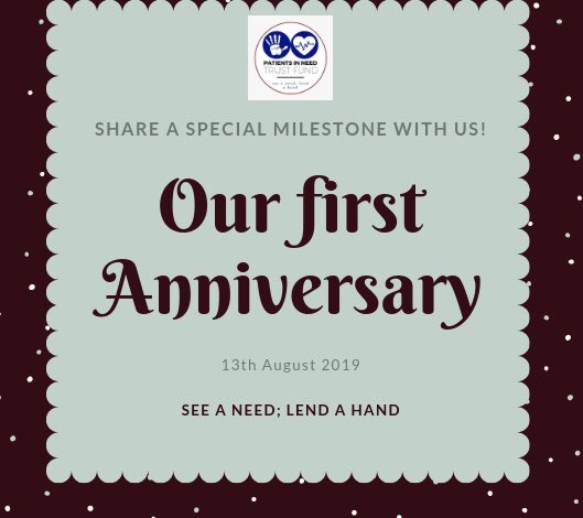 Pintrustfund's tweet photo. SHARE A SPECIAL MILESTONE WITH US!
On this day last year, @Pintrustfund was formed by young π¨πΎββοΈπ©πΎββοΈ in πΈπ± w/ the sole aim of helping poor patients acquire the healthcare that they need.
#SeeANeed #LendAHand #GivingTuesday https://t.co/m0TRYedZU8
