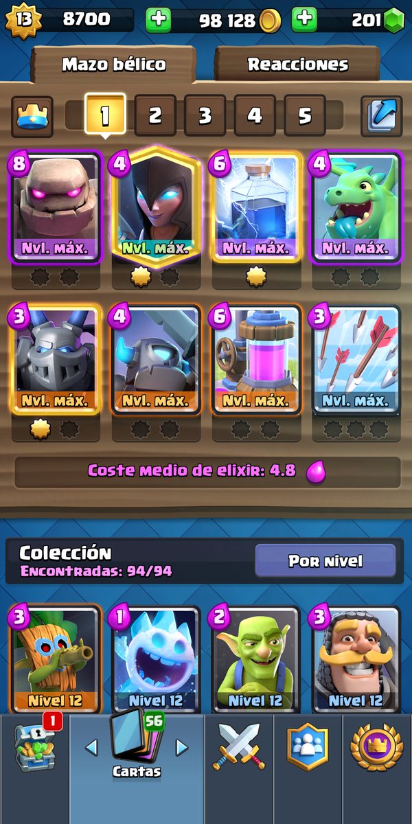 Pongo a la venta cuenta de CR +20 wins en desafío, +26k cartas ganadas, +6.1k de PB 
Interesados md 
Pido 50 USD
@Abuelo_Cr 
@Sector_21Legend 
@CrTlaxcala 
<a href="/AyudaJugador/">Ayuda Jugador</a> 
@TrainerLeo_CR