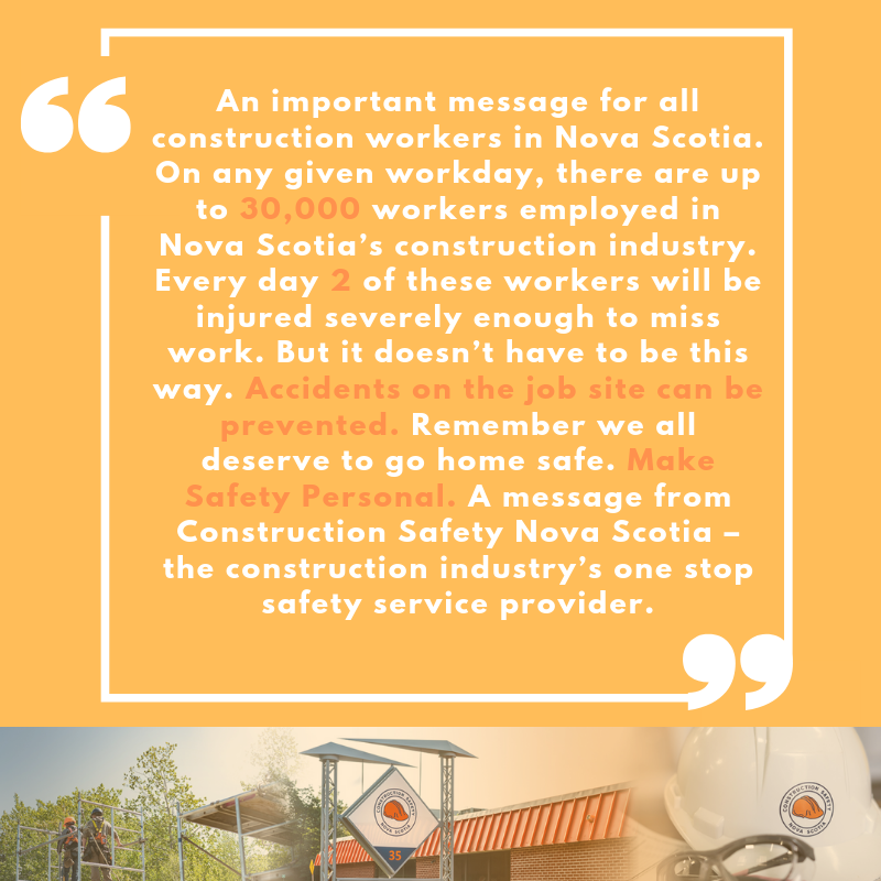 Did you know that in any given day there are up to 30,000 people employed in Nova Scotia's construction industry?
Tune into <a href="/Q104Halifax/">Q104Halifax</a> , @C100FM <a href="/VirginRadioHali/">Virgin Radio Halifax</a> to catch our safety messages playing this month. #worksafeonsite #summersafety #constructionsafety