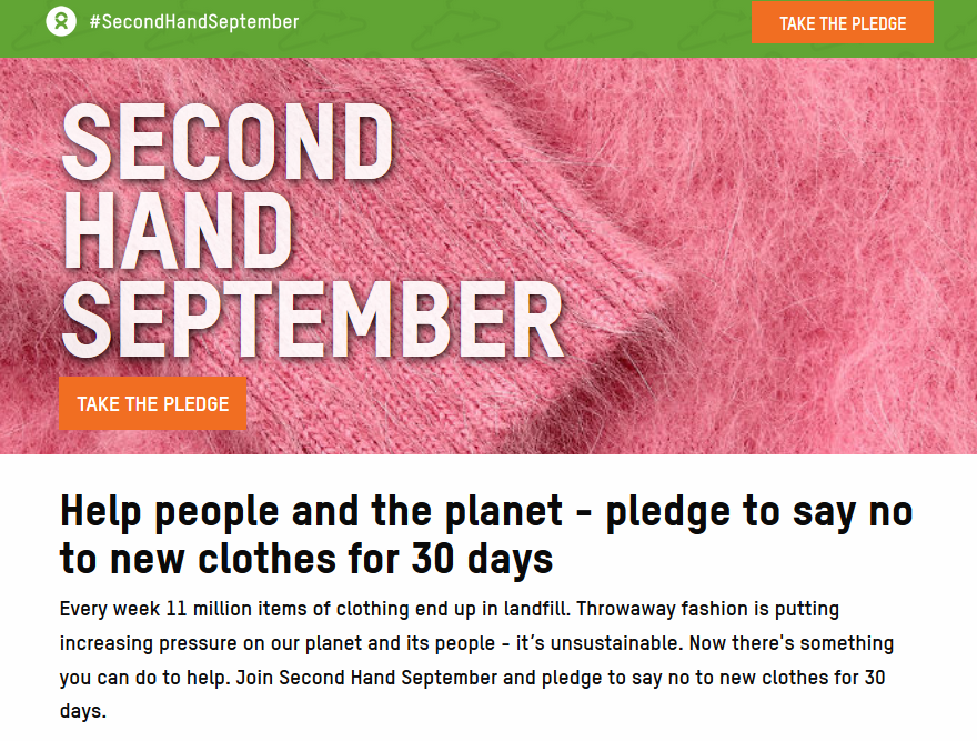 thisisfreegle's tweet photo. We're loving the @oxfamgb #SecondHandSeptember campaign.
Make the pledge to not buy new clothes for 1 month here > 
https://t.co/tR9vn5OYmJ
Please do *not* landfill unwanted clothing - use Freegle or donate - so someone else can wear it! https://t.co/OMGOmdJPDH