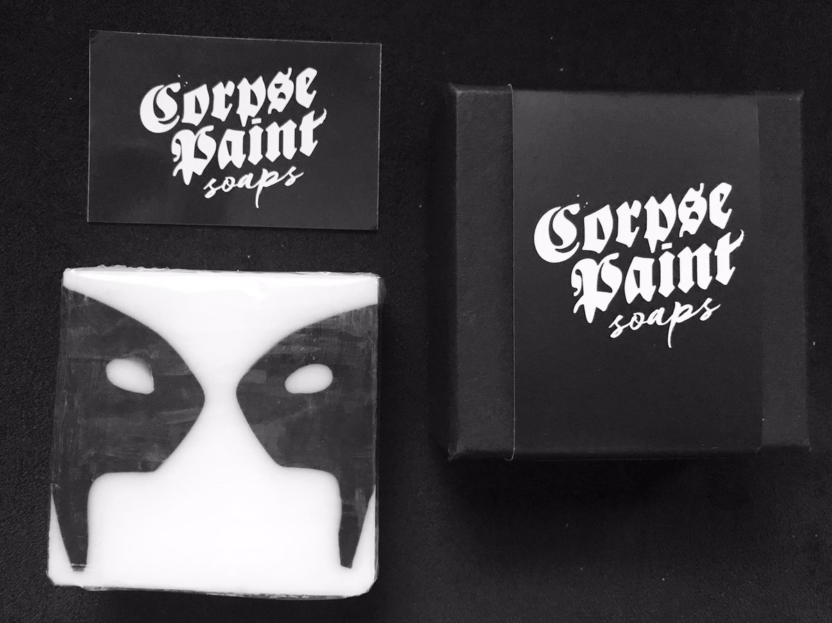 ShawnTheButcher's tweet photo. Got this cool Dead - Mayhem Corpse Paint Soap and now I’m fresh as a daisy! 🌼💀
Shout out to @BloodlinesNYC @ScryerPhoto @SinestraStudios for puttin’ it on my radar!! #corpsepaintsoaps https://t.co/k2KYx1BUKZ