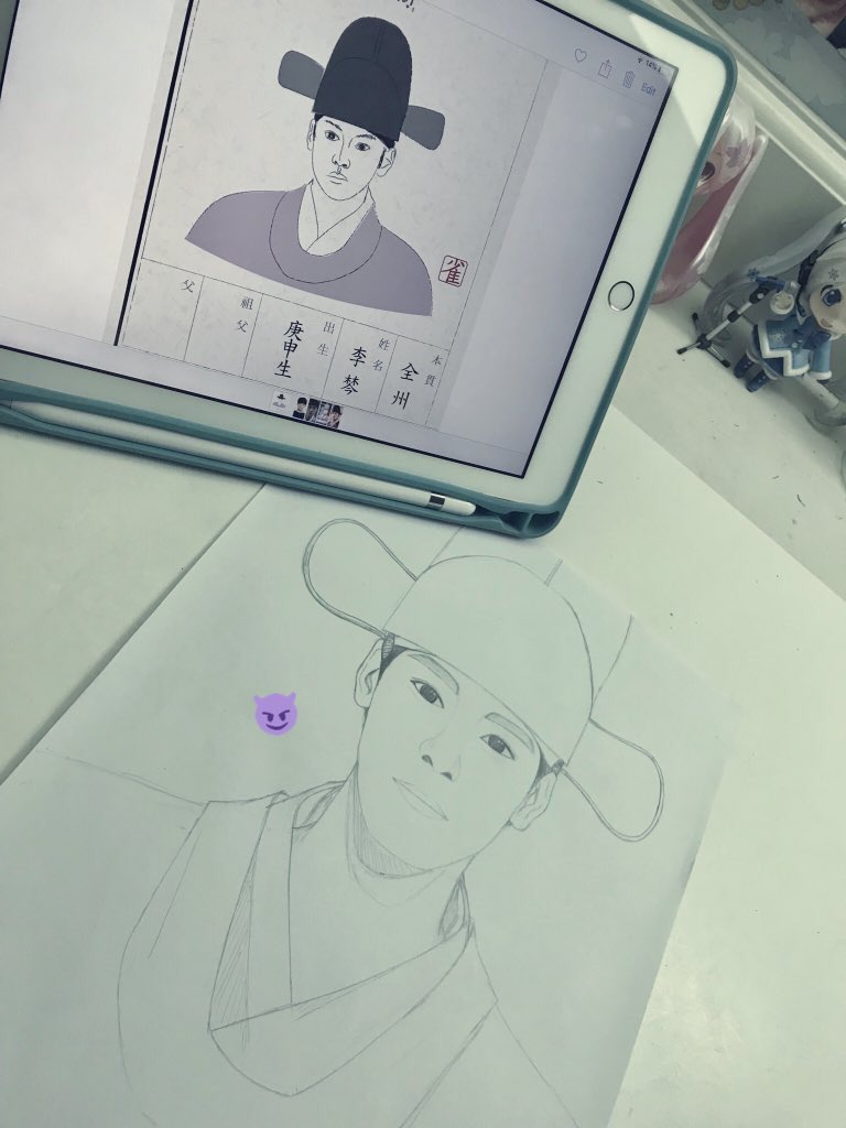 milbearr's tweet photo. #RookieHistorianGooHaeRyung #신입사관구해령 #차은우 #astrofanart #astro #chaeunwoo #チャウヌ #ชาอึนอู ช่วงนี้องค์ชายอีริมมาเเรงเลยลองวาดดู //วาดเเนวนี้เเบบลงสีครั้งเเรกเรยงับ 😂 เลยยังไม่ค่อยเนีย�� 55555 https://t.co/axFu5CFHN3