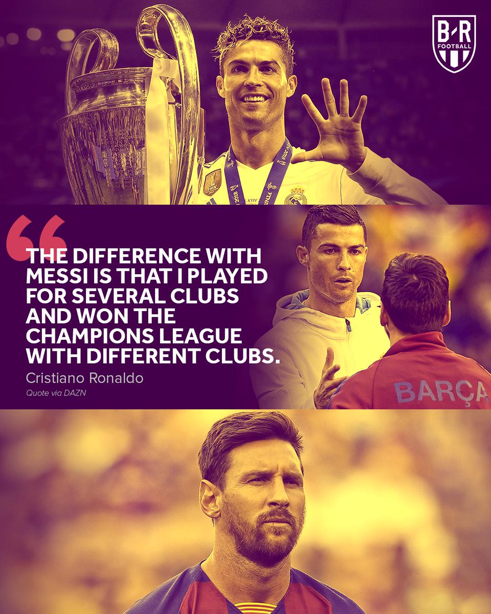 BleacherReport's tweet photo. CR7 on Messi 😶

(via @brfootball) https://t.co/RUr0JfV46I