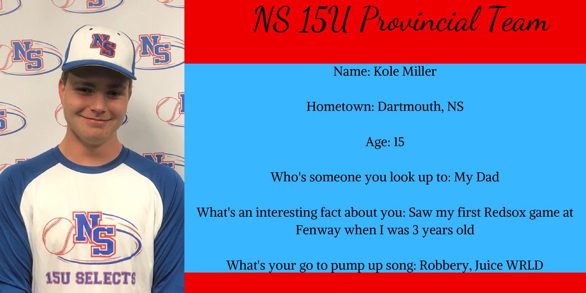 baseball_ns's tweet photo. It's #featureday 😄
Today's we are featuring Kole from our 15U Team 😄👋 https://t.co/76h5PSq2Ja