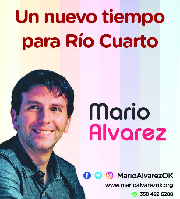 MarioAlvarezOk's tweet photo. Te invitamos a ser parte de nuestro equipo para Transformar la Ciudad.
#UnNuevoTiempo para #RíoCuarto es Necesario y Posible.
#MarioAlvarezIntendente 
WhatsApp Equipo: 358-4226288
@FzaRenovadoraR4 @PPTunite https://t.co/miLn9lyZbN