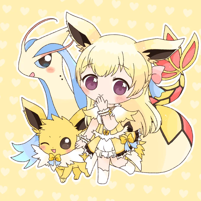 ガルパ×ポケモン!
千聖ちゃんとサンダース&ミロカロス✨ 