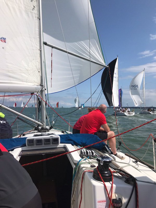 iowdistillery's tweet photo. Xavier looking good currently racing with the @RedFunnelFerry Sunsail Team. ⛵️

#cowesweek2019 #sailinggoals #isleofwightdistillery #redfunnel #sunsail #sailinggoals https://t.co/fOuyG2EwoT