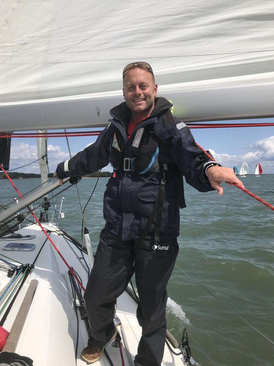 iowdistillery's tweet photo. Xavier looking good currently racing with the @RedFunnelFerry Sunsail Team. ⛵️

#cowesweek2019 #sailinggoals #isleofwightdistillery #redfunnel #sunsail #sailinggoals https://t.co/fOuyG2EwoT