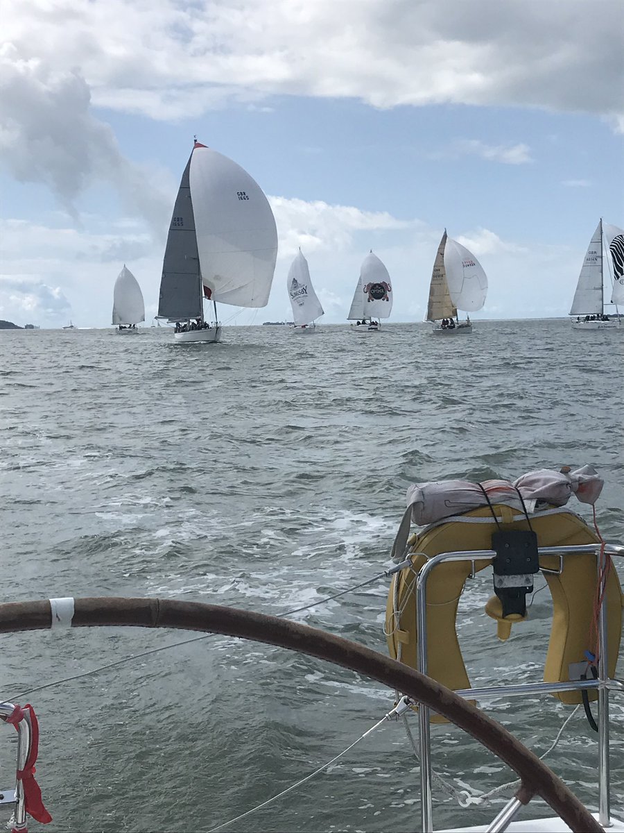 iowdistillery's tweet photo. Xavier looking good currently racing with the @RedFunnelFerry Sunsail Team. ⛵️

#cowesweek2019 #sailinggoals #isleofwightdistillery #redfunnel #sunsail #sailinggoals https://t.co/fOuyG2EwoT