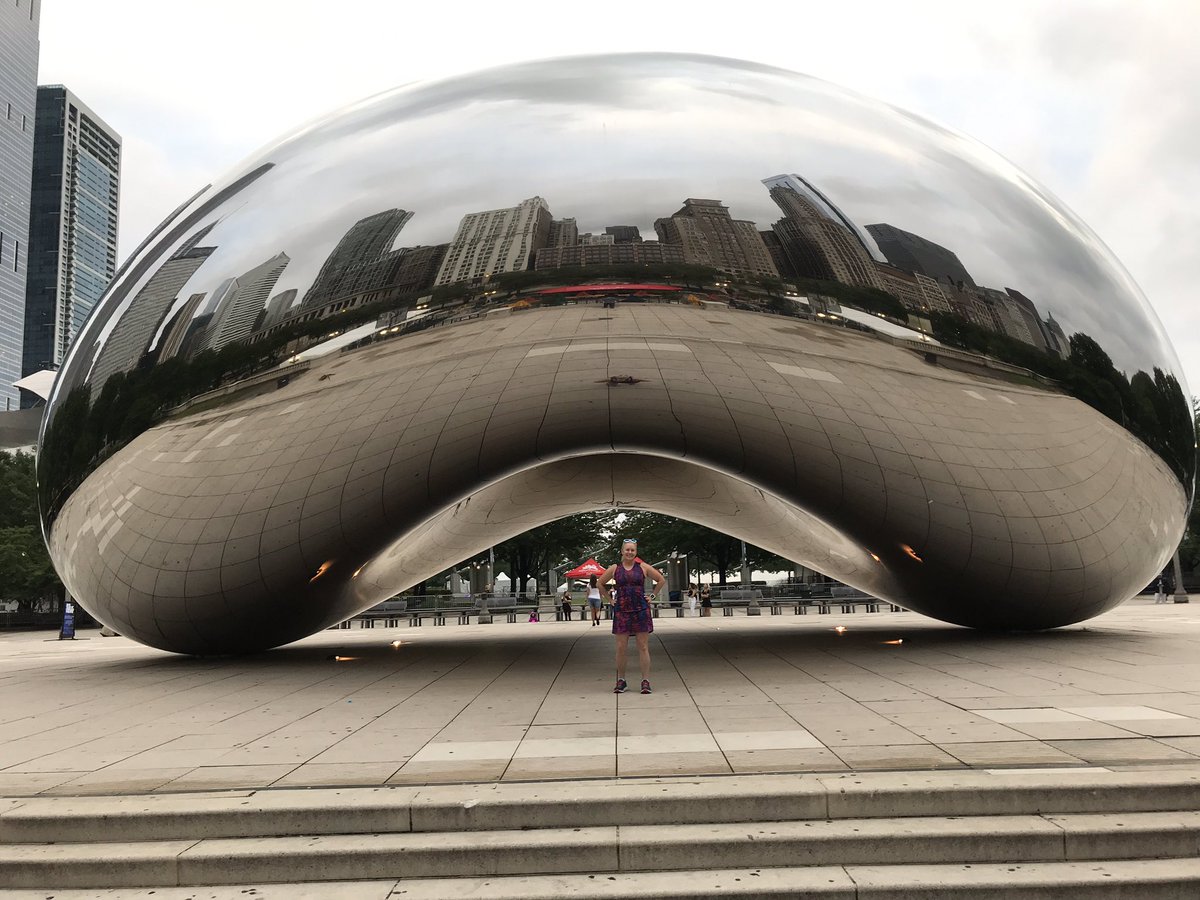 DianaBreen's tweet photo. What did my skirt do this week?? It traveled to Chicago to get a picture with The Bean!! #chicagobean #millenniumpark #sisterhoodofthetravelingskirt #skirtsports #skirtambassador https://t.co/QC87fObOO4