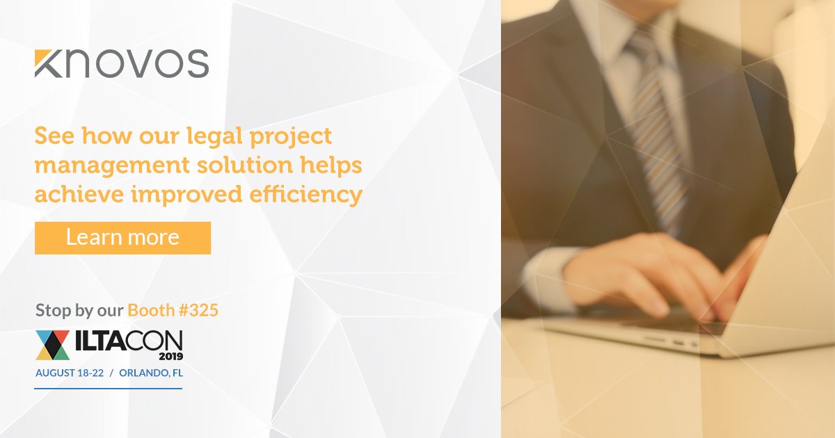 KnovosOfficial's tweet photo. See how our legal project management solution helps achieve improved efficiency. Learn more: https://t.co/55mlSUQZ7b
#ILTACON19 #iltacon2019 #Knovos #PowerOverData #casemanagement #mattermanagement #legaltechnology #legaltech #legalit #legal #lawtech #ilta #iltacon @ILTAConf https://t.co/iQghViOkxq