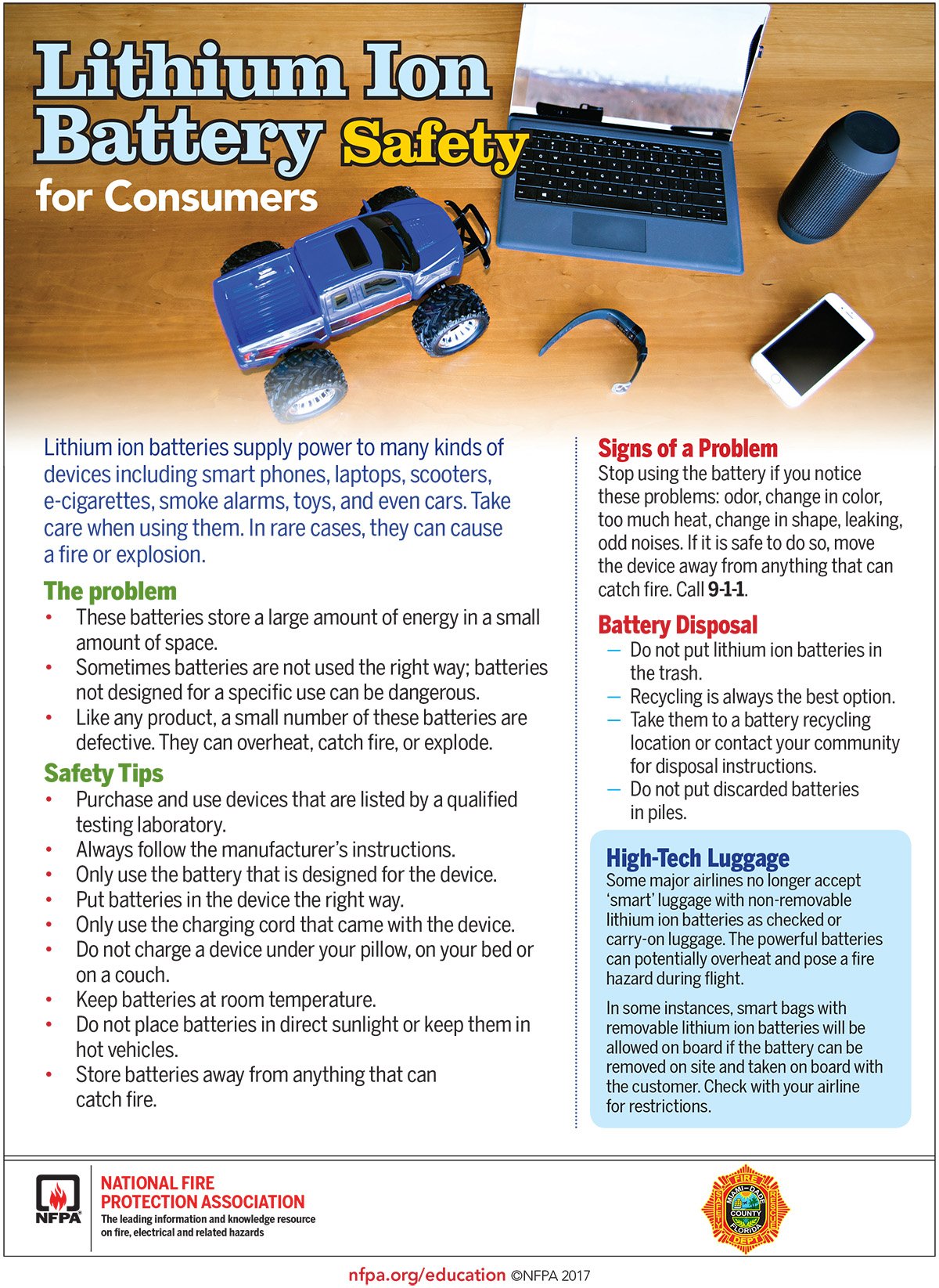 MiamiDade Fire Rescue on Twitter "SafetyTipTuesday Lithium ion