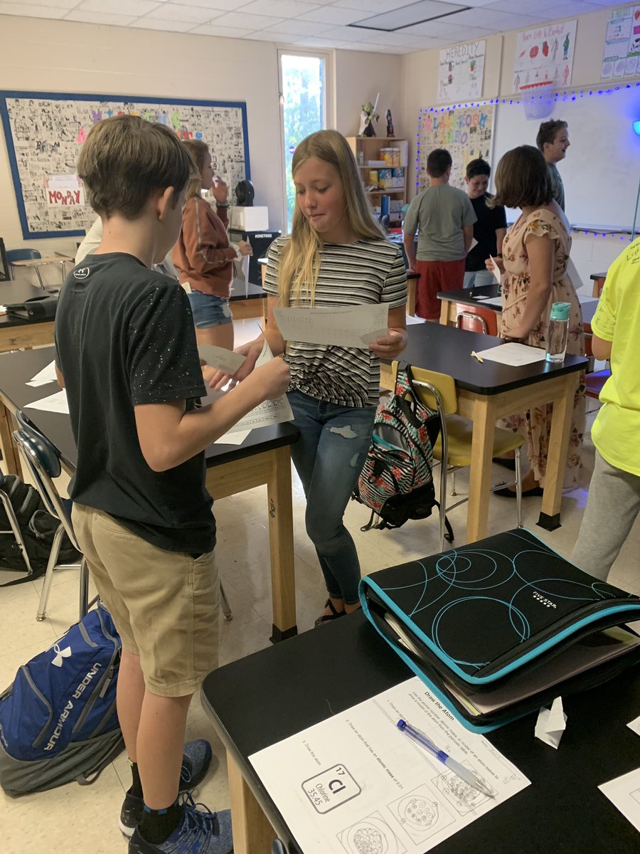 CHS_Cagle's tweet photo. Mr. Steinke’s class is doing an engaging structure of Quiz Quiz Trade to identify atoms from their atomic structure. @KaganOnline #OneTribe #CCL #engagement #notanotherworksheet https://t.co/MoWQnMhEkA