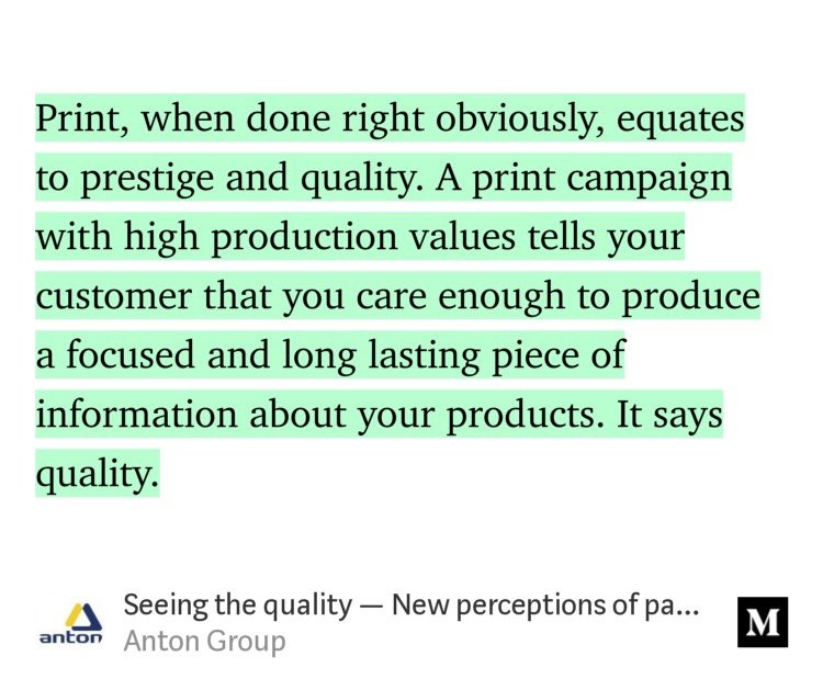 The_Alt_Mailing's tweet photo. "...print can act as a gateway to your online and #digital presence.”
✉️📬
Article by Anton Group weighs pitfalls of #email, and benefits of #print: https://t.co/8DPUy58Q9i
📬✉️
We have everything you need to make an impact with #directmail! Contact us to get started. https://t.co/FannElCxrY