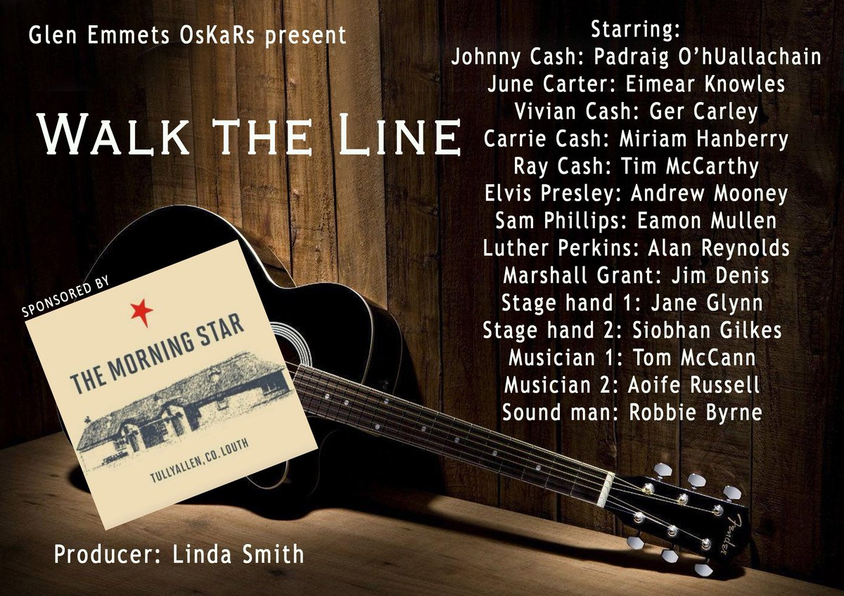 Glen_Emmets's tweet photo. Thanks to Stuart Carolan & Pat Carolan & his team at The Morning Star Tullyallen for sponsoring 'Walk the Line'! 🎸 #outamongthestars #legend #maninblack @louthgaa
Sponsor movie (€1000) or award (€500) Contact the Producer or Cariona (086)3203675 or Joey (087)8339568 https://t.co/X676CmTOFI