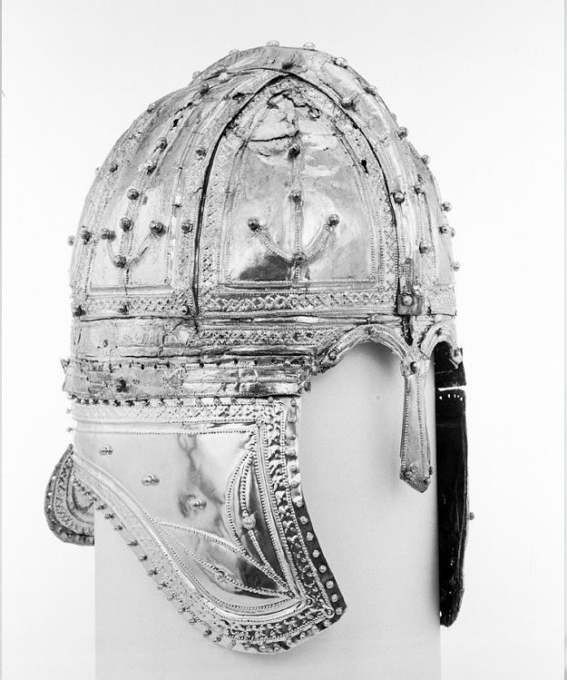 This might be evidence that the fourth century ridge helmets inherited their cheekpieces from a steppe style. It's a likely possibility, as we know the ridge style itself comes from the Sassanid empire (via the Dura Europos Tower 19 Helmet).