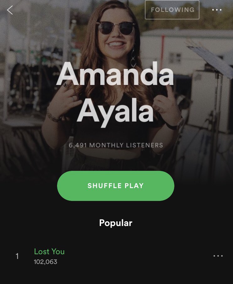 AmandaxAyala's tweet photo. My latest single “Lost You” broke ONE HUNDRED THOUSAND streams this morning !!! Thank you all so so much for the continued listening ! xx 🌙💘 https://t.co/PYKl2afWgR