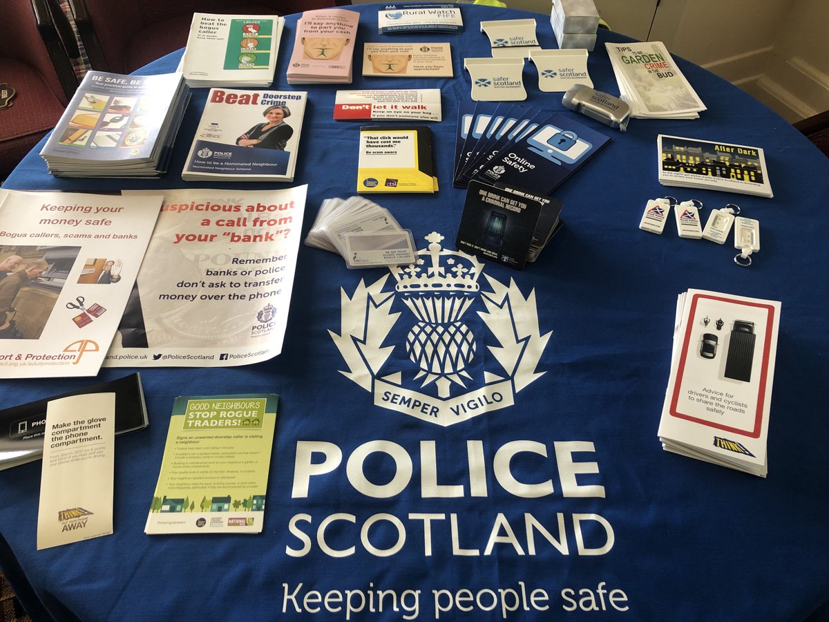 PSOSNorthEFife's tweet photo. ELDERLY DRIVERS AWARENESS
Community officers attended @ScotscraigGC #Tayport with info & advice for #ElderlyDrivers on driving at night, medical conditions to notify @DVLAgovuk & eyesight check. #BogusCaller, #scams, #GardenCrime #OnlineSafety info 2
@polscotrpu #OpParamount https://t.co/PWSuhkKKsL
