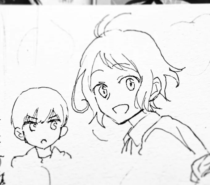 進捗　描いたことないorあんまり描かない子を積極的にいれていこうと思ってやってんだけどトーン貼ったらやっと誰だかわかるかな……くらいの子ばっかでダメですね　これは毛利くんと謙信くんです 